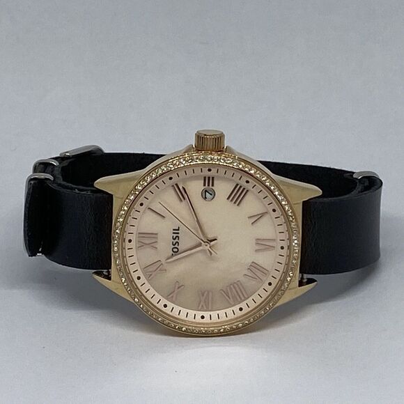 Fossil Blythe BQ3210 Women's Black Leather Analog Dial Quartz Wrist Watch LB301 - Picture 7 of 12